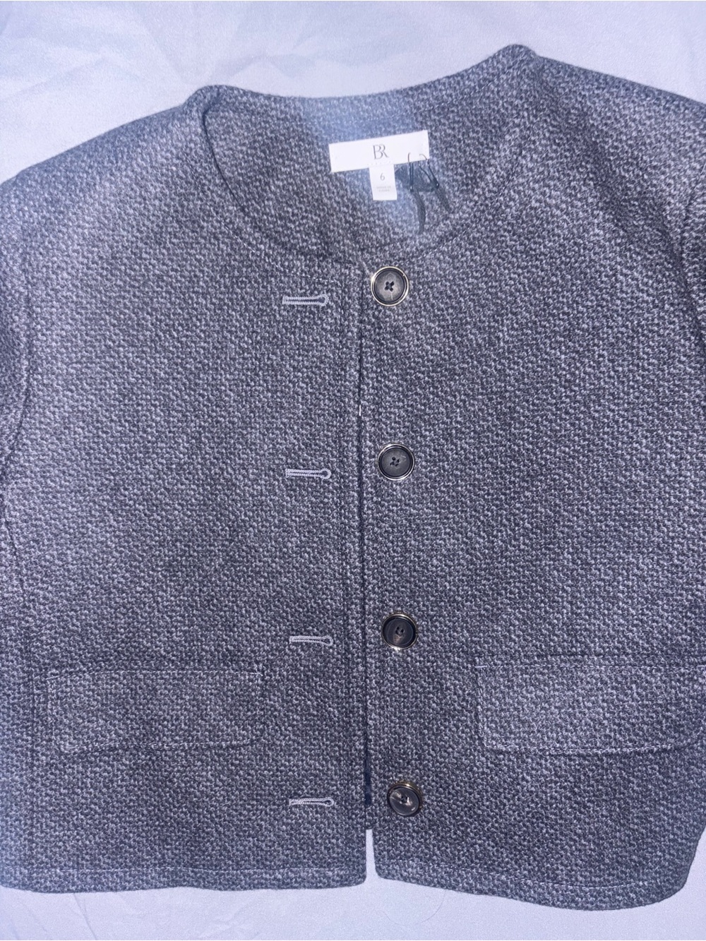 Banana Republic Gray Textured Pea Coat